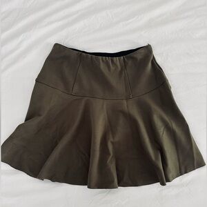 Free People army green flounce skirt with elastic waist